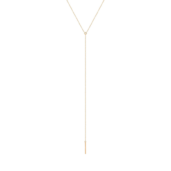 MICHELLE | Diamond Bar Lariat Necklace Necklaces AURELIE GI 