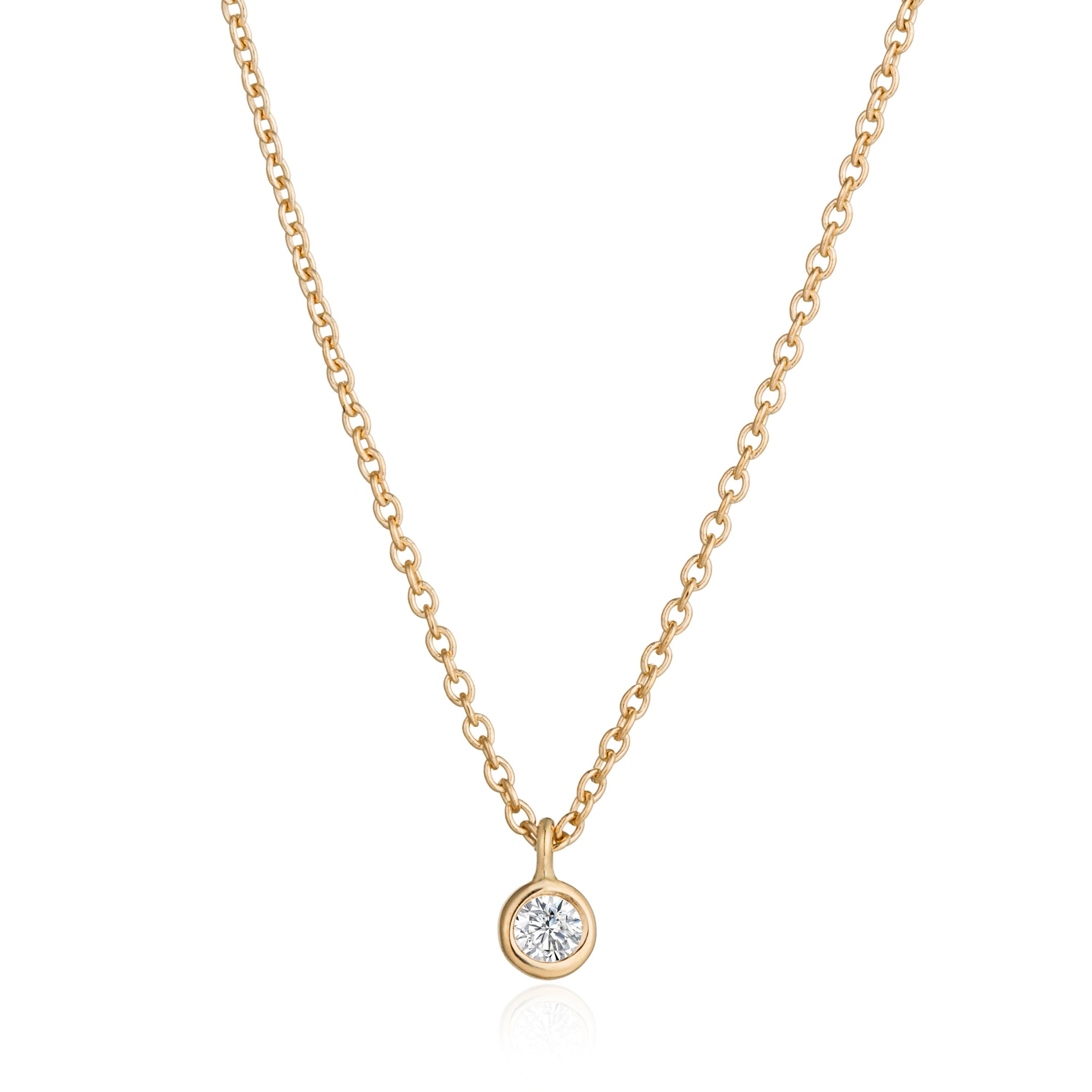 BRIA | Diamond Solitaire Pendant Necklaces AURELIE GI 