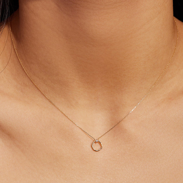 LILLIAN | Diamond Circle Necklace Necklaces AURELIE GI 