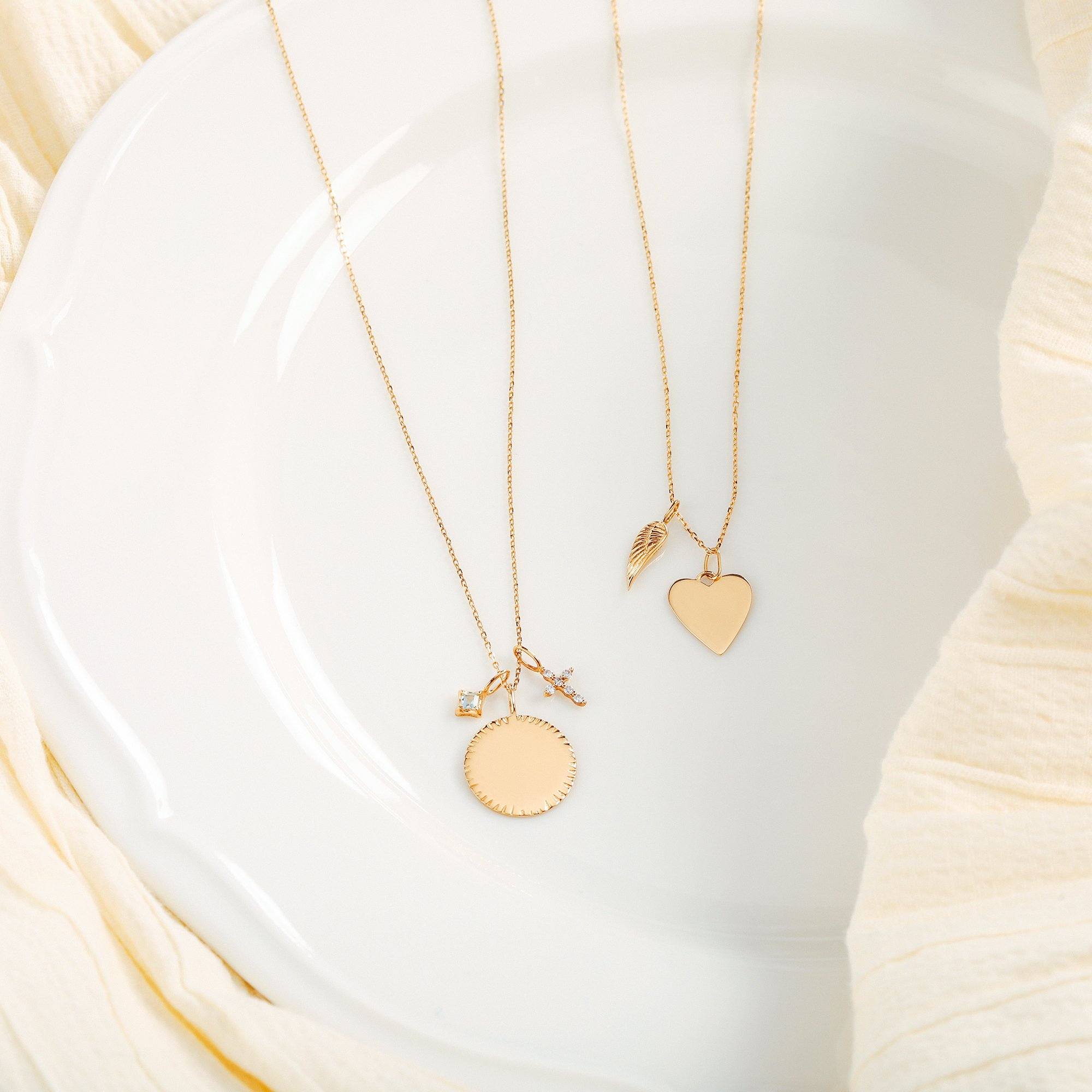JOY | Engravable Heart Charm Necklace Charms AURELIE GI 
