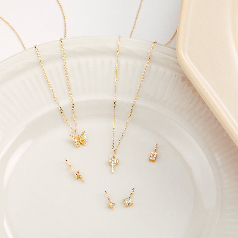 Butterfly Charm Necklace in Gold | Arula