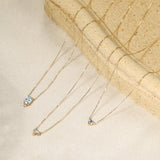 CANDICE | Aquamarine Solitaire Necklace Necklaces AURELIE GI 