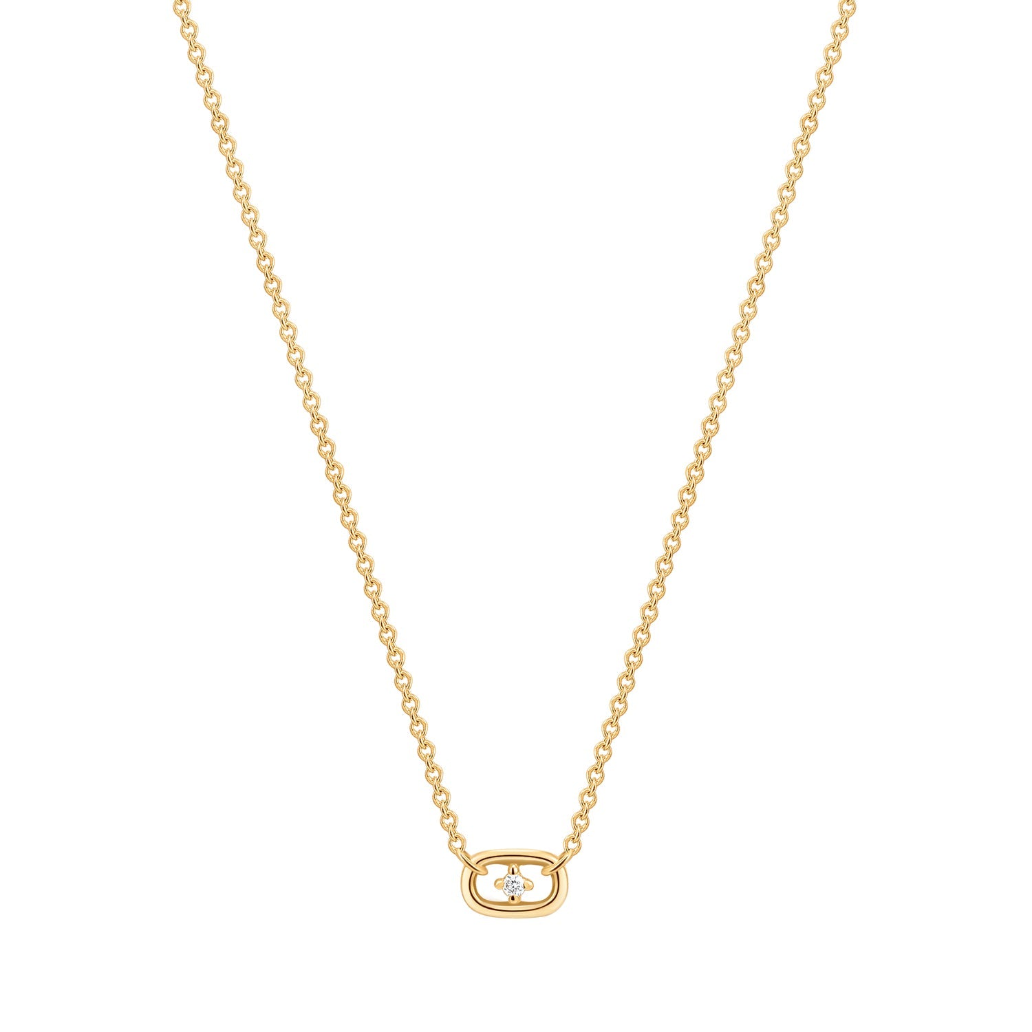 ISLA | Floating Diamond Paper Clip Halo Necklace Necklaces AURELIE GI 