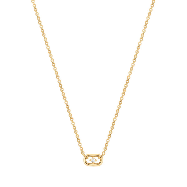 ISLA | Floating Diamond Paper Clip Halo Necklace Necklaces AURELIE GI 