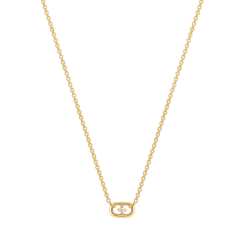 Paperclip Chain Necklace with 3 Diamond Pavé Links - Necklaces Jewelry  Collections