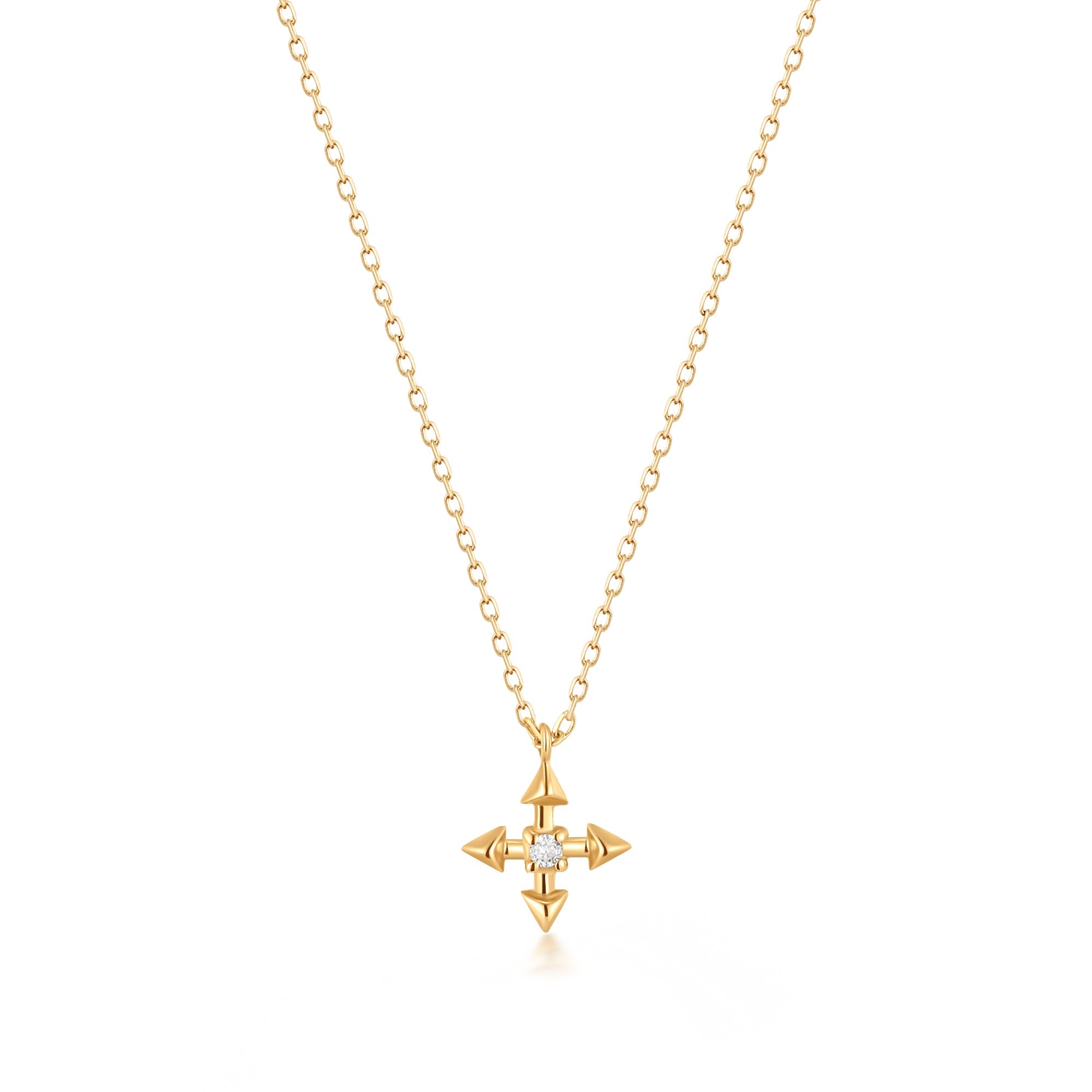 LIESE | Diamond 4-Pointed Cross Necklace Necklaces AURELIE GI 