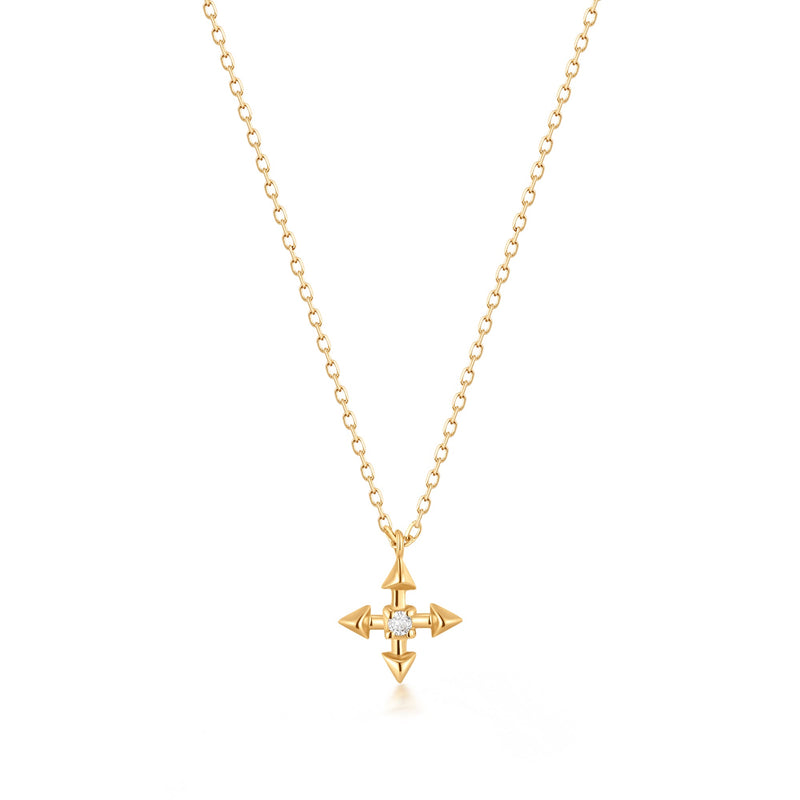 LIESE | Diamond 4-Pointed Cross Necklace Necklaces AURELIE GI 