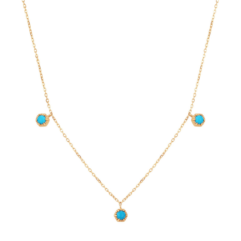 AMINA | Turquoise 3-Stone Station Necklace Necklaces AURELIE GI 