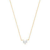 Jaci | Baguette White Sapphire Necklace Necklaces AURELIE GI Plain Gold 