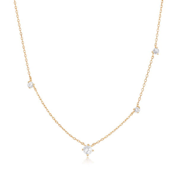 EDITH | White Sapphire Necklace Necklaces AURELIE GI Yellow Gold 