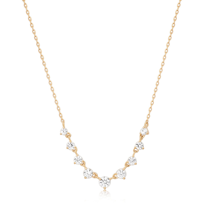 ROSAMUND | Rose Cut White Sapphire Necklace Necklaces AURELIE GI Yellow Gold 