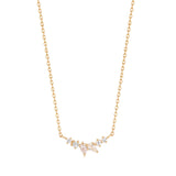 ADORA | Pear and Round White Sapphire Necklace Necklaces AURELIE GI Yellow Gold 