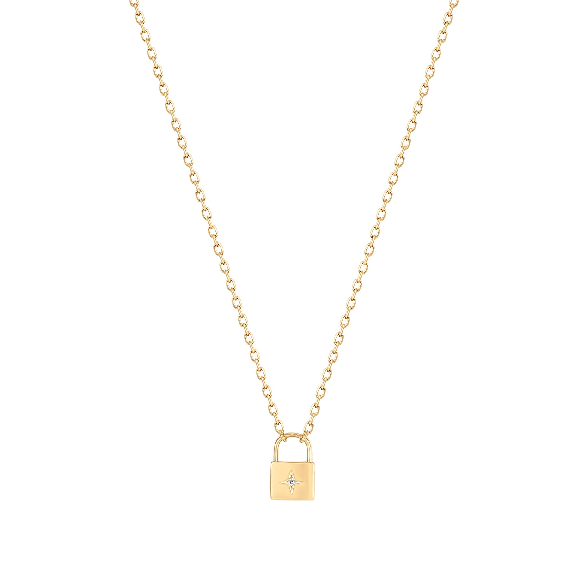 REHANA | Diamond Padlock Necklace – AURELIE GI