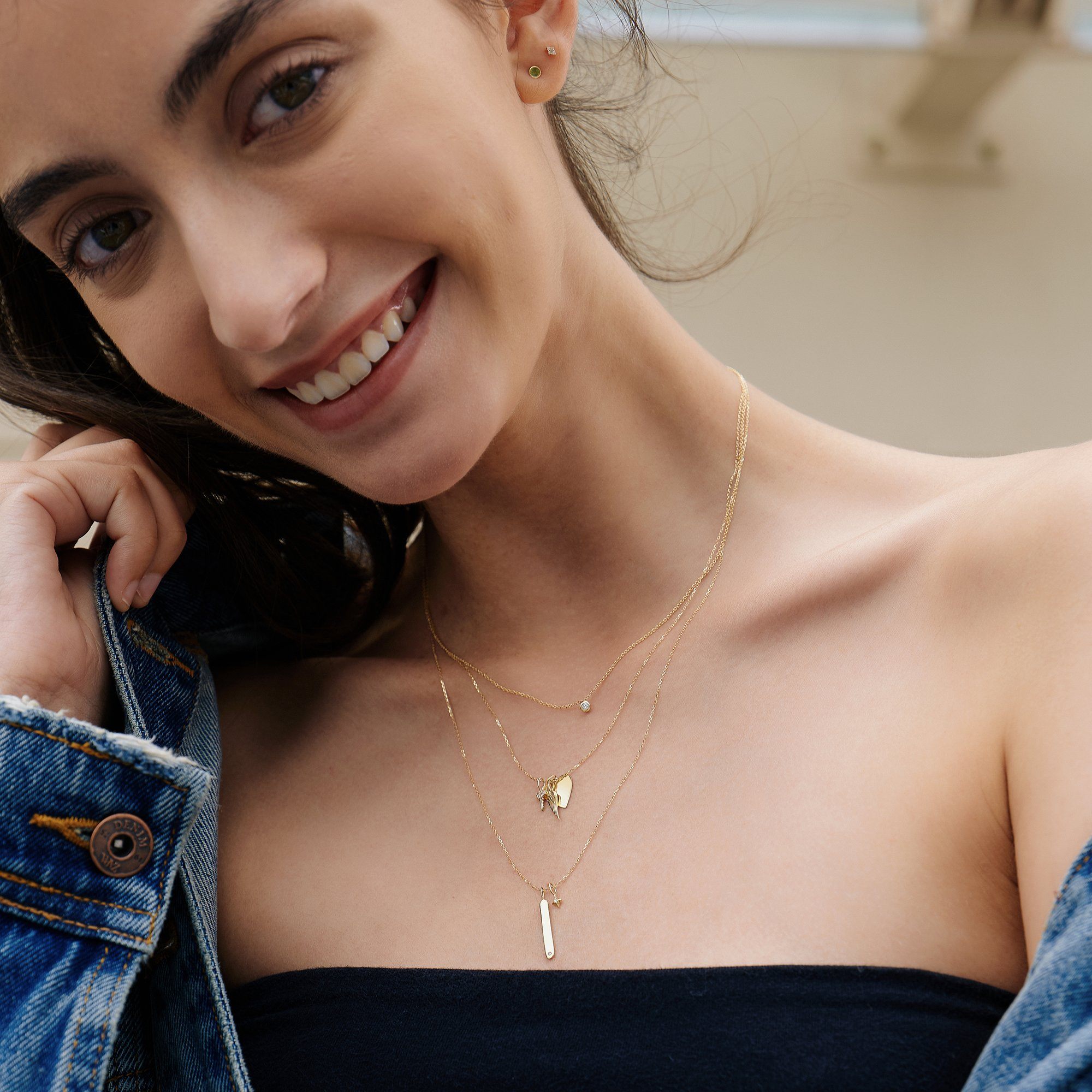 JOY | Engravable Heart Charm Necklace Charms AURELIE GI 