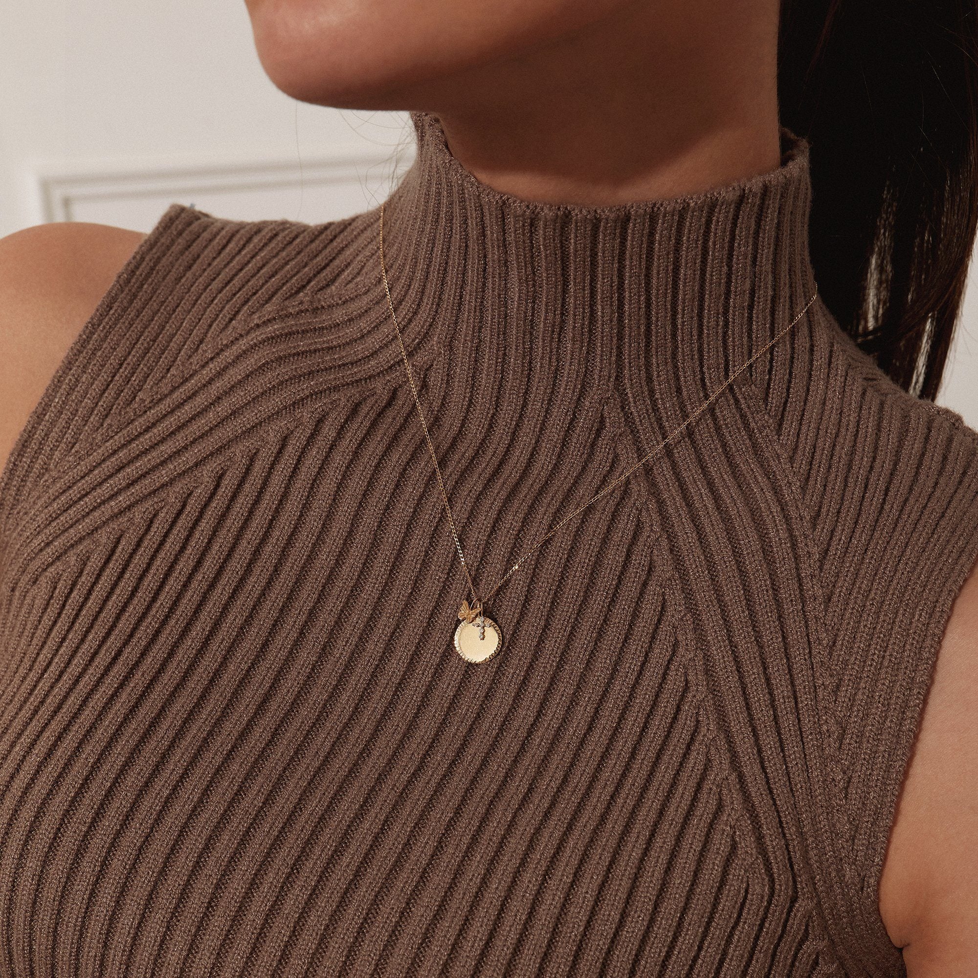 FAITH | Engravable Round Disk Charm Necklace Charms AURELIE GI 