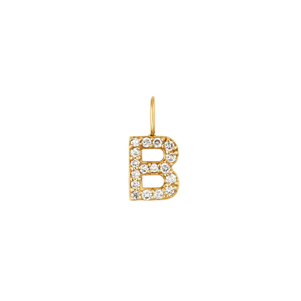 B | Diamond Initial Charm Necklace Charms AURELIE GI 