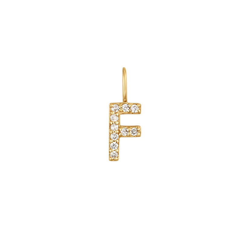 F | Diamond Initial Charm Necklace Charms AURELIE GI 
