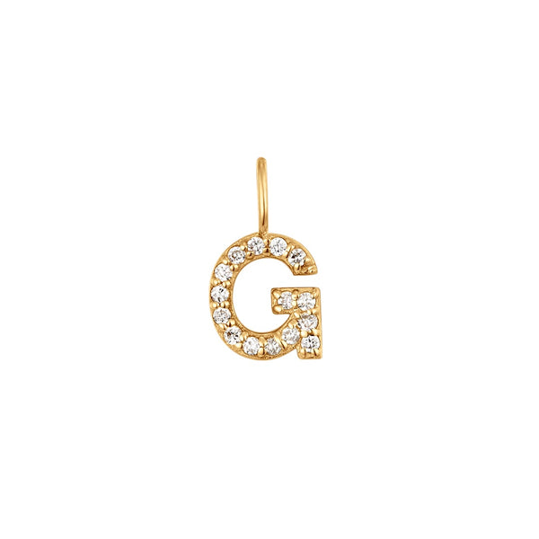 G | Diamond Initial Charm Necklace Charms AURELIE GI 