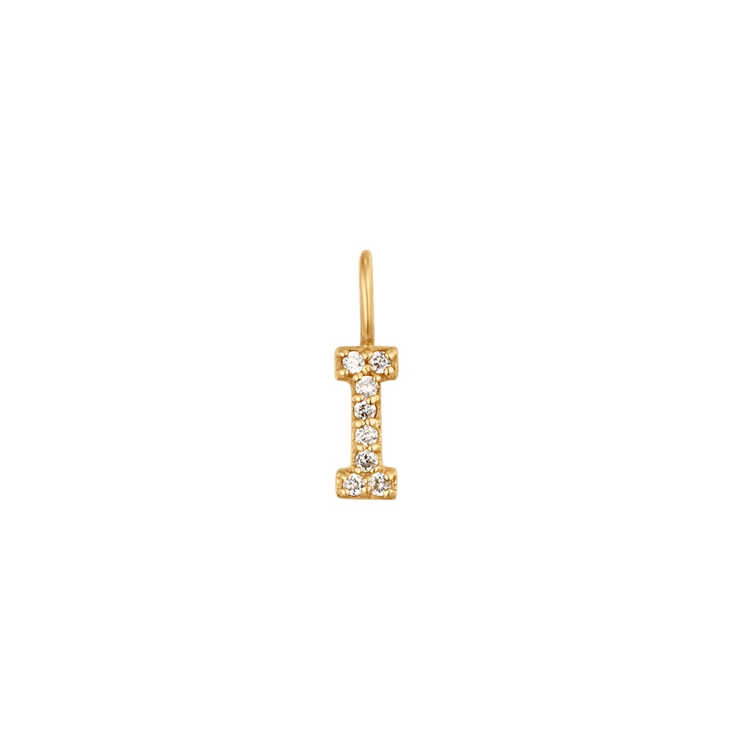I | Diamond Initial Charm Necklace Charms AURELIE GI 