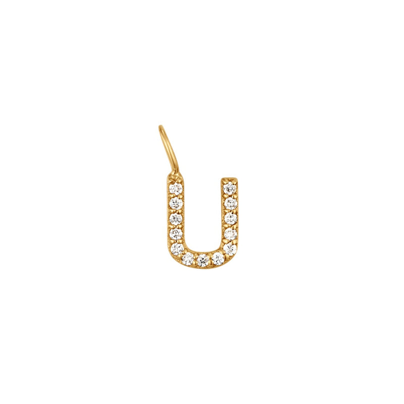 U | Diamond Initial Charm Necklace Charms AURELIE GI 