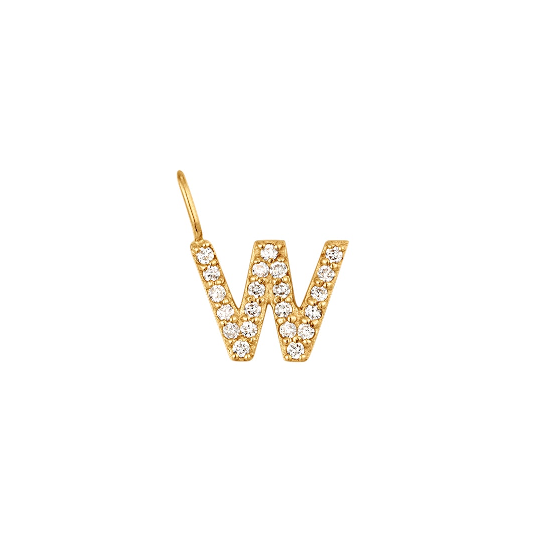 W | Diamond Initial Charm Necklace Charms AURELIE GI 