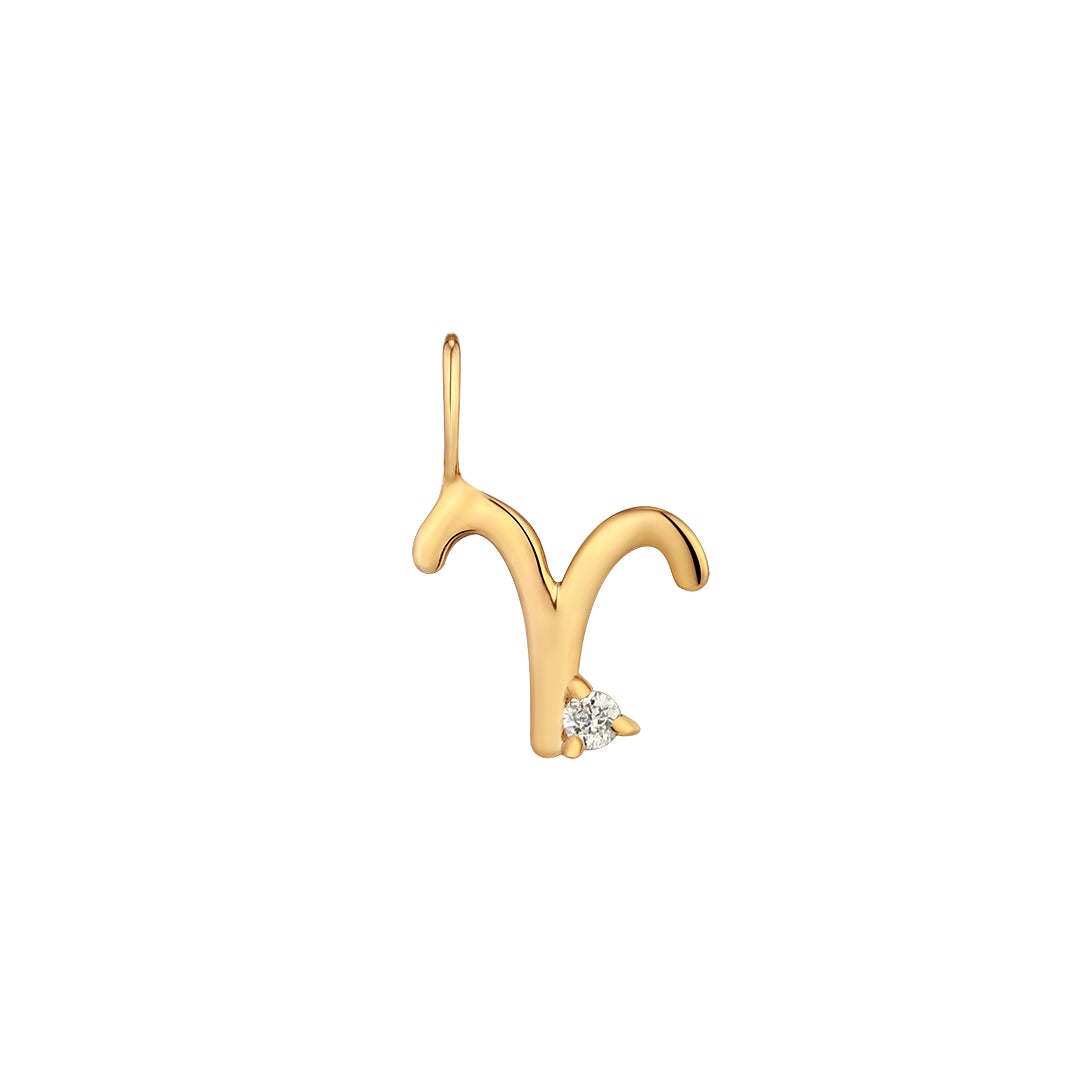 ARIES | Zodiac Charm With Diamond Necklace Charms AURELIE GI 