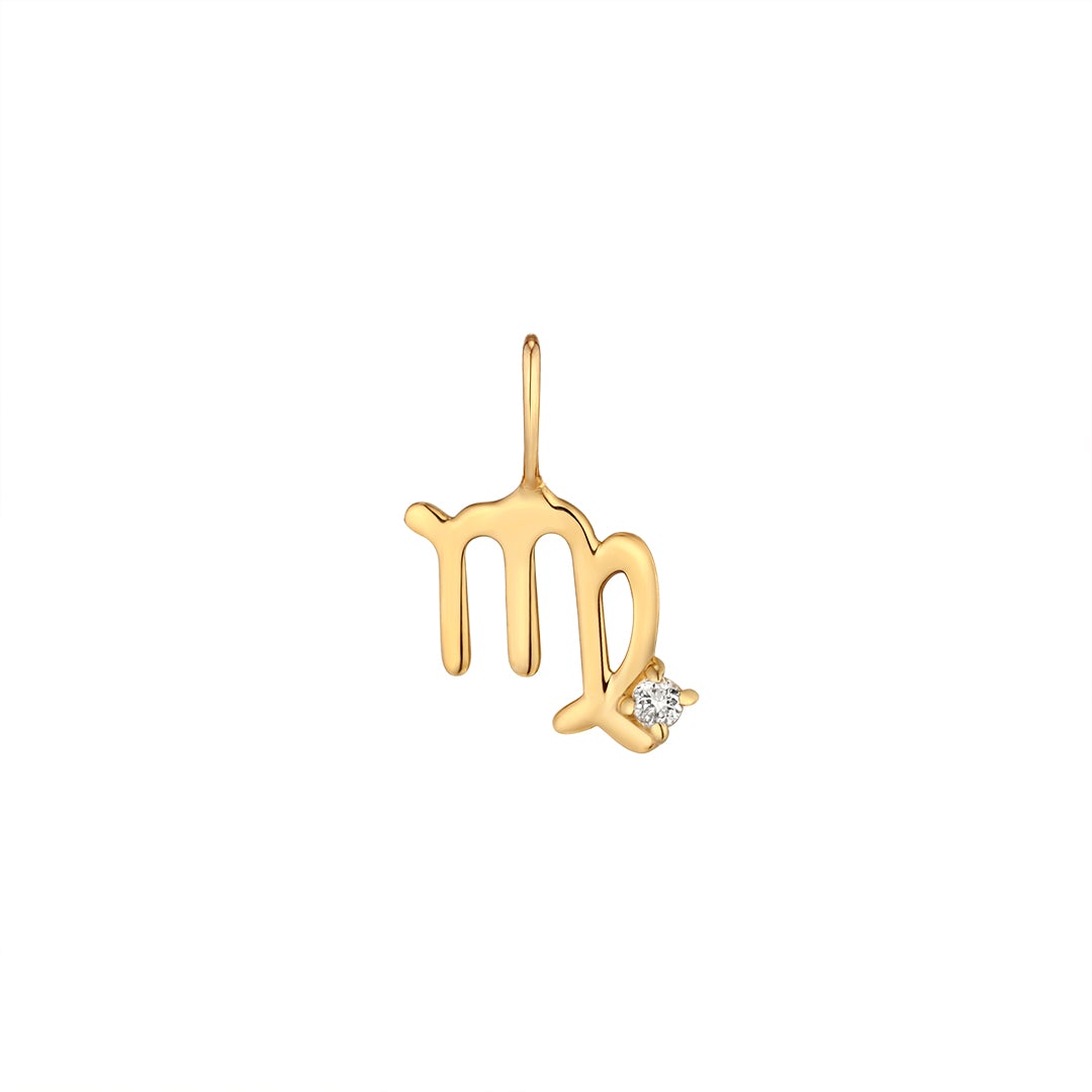 VIRGO | Zodiac Charm With Diamond Necklace Charms AURELIE GI 