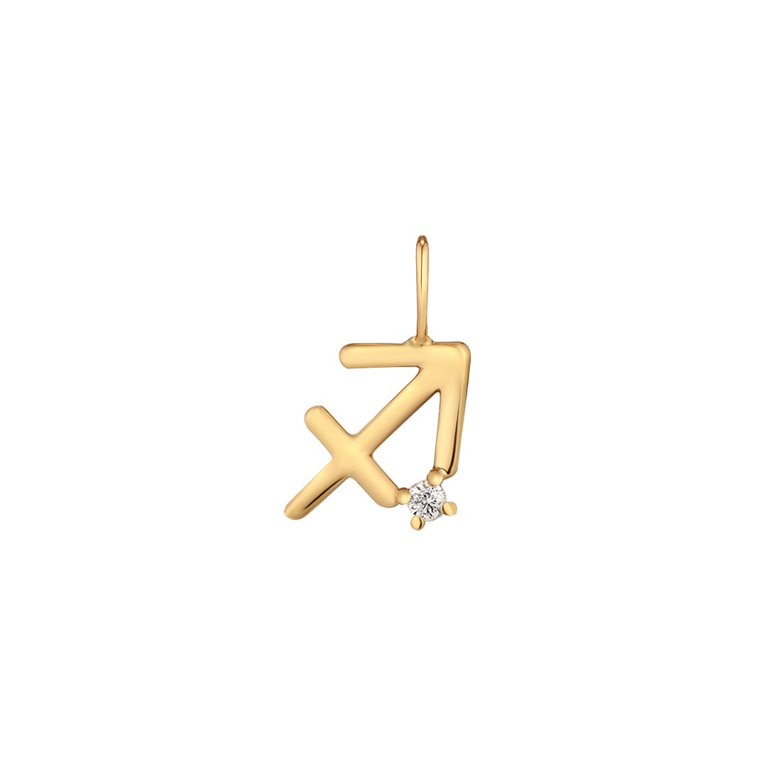 SAGITTARIUS | Zodiac Charm With Diamond Necklace Charms AURELIE GI 