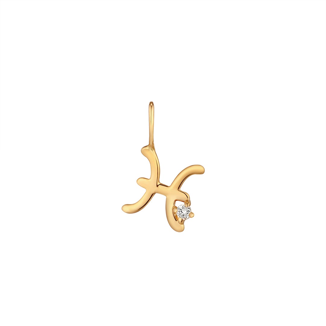 PISCES | Zodiac Charm With Diamond Necklace Charms AURELIE GI 