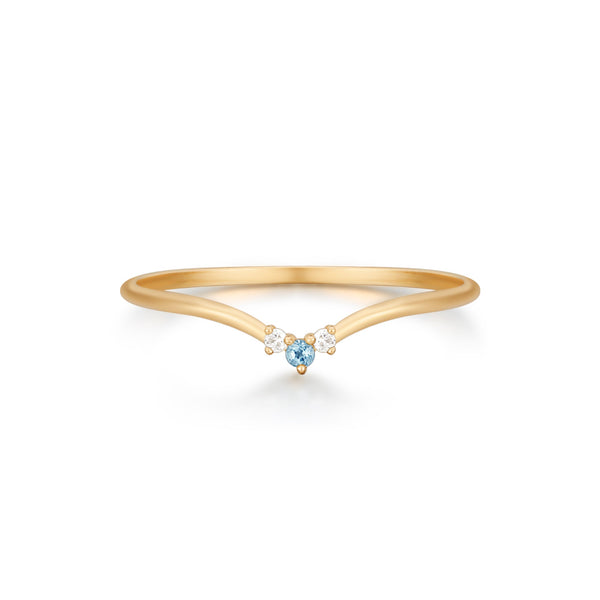 GEMMA | Curved Aquamarine and Diamond Ring Rings AURELIE GI 
