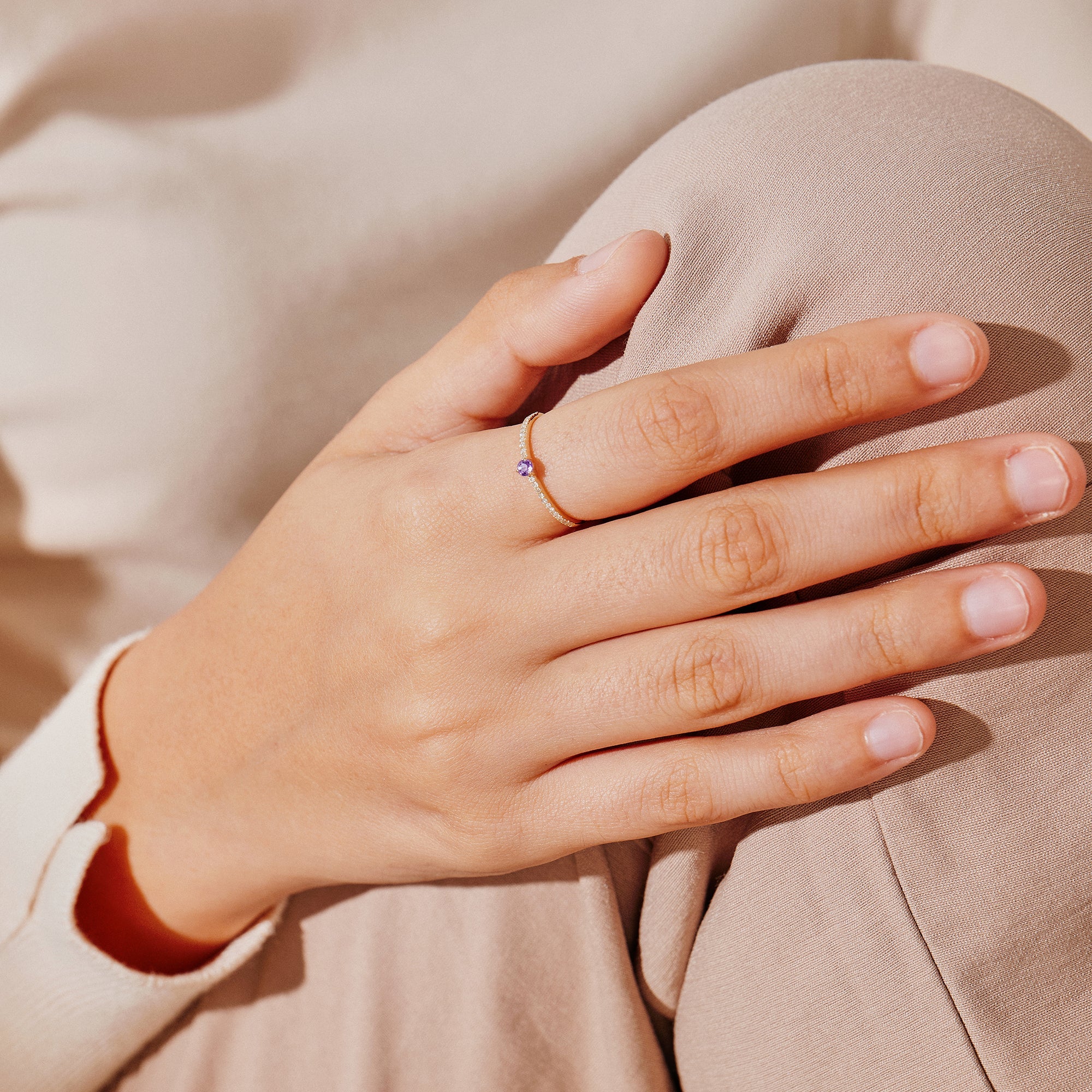 GISELLE | Amethyst and Diamond Ring Rings AURELIE GI 