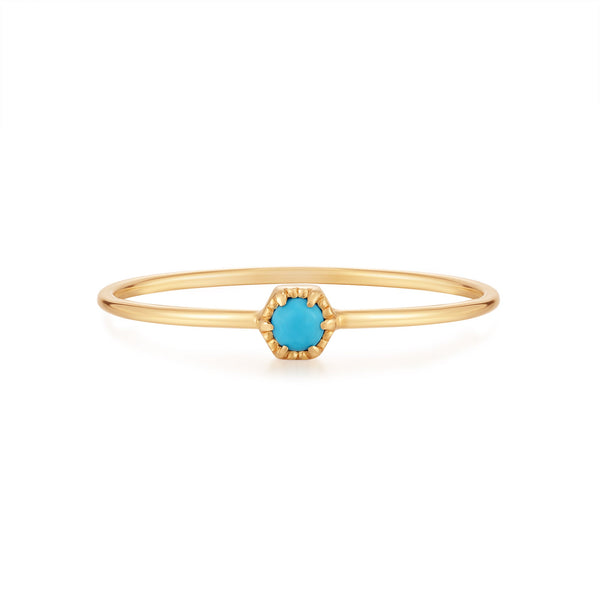 AMINA | Turquoise Solitaire Ring Rings AURELIE GI 