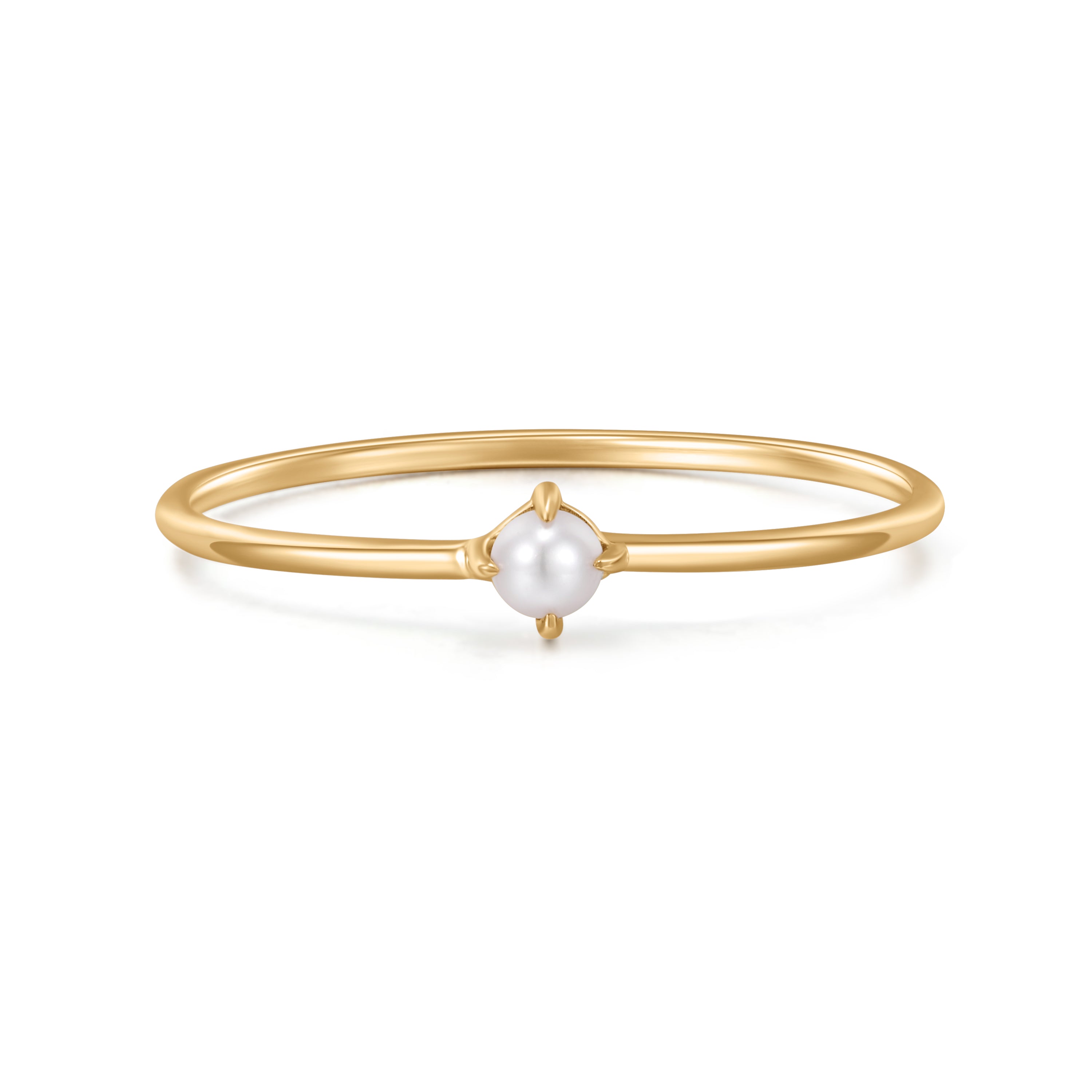 FANTASIA | White Pearl Stacker Ring Rings AURELIE GI 