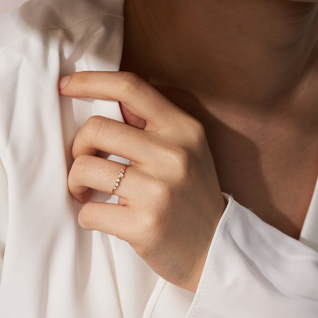 ANNE | Rose Cut White Sapphire Ring Rings AURELIE GI 
