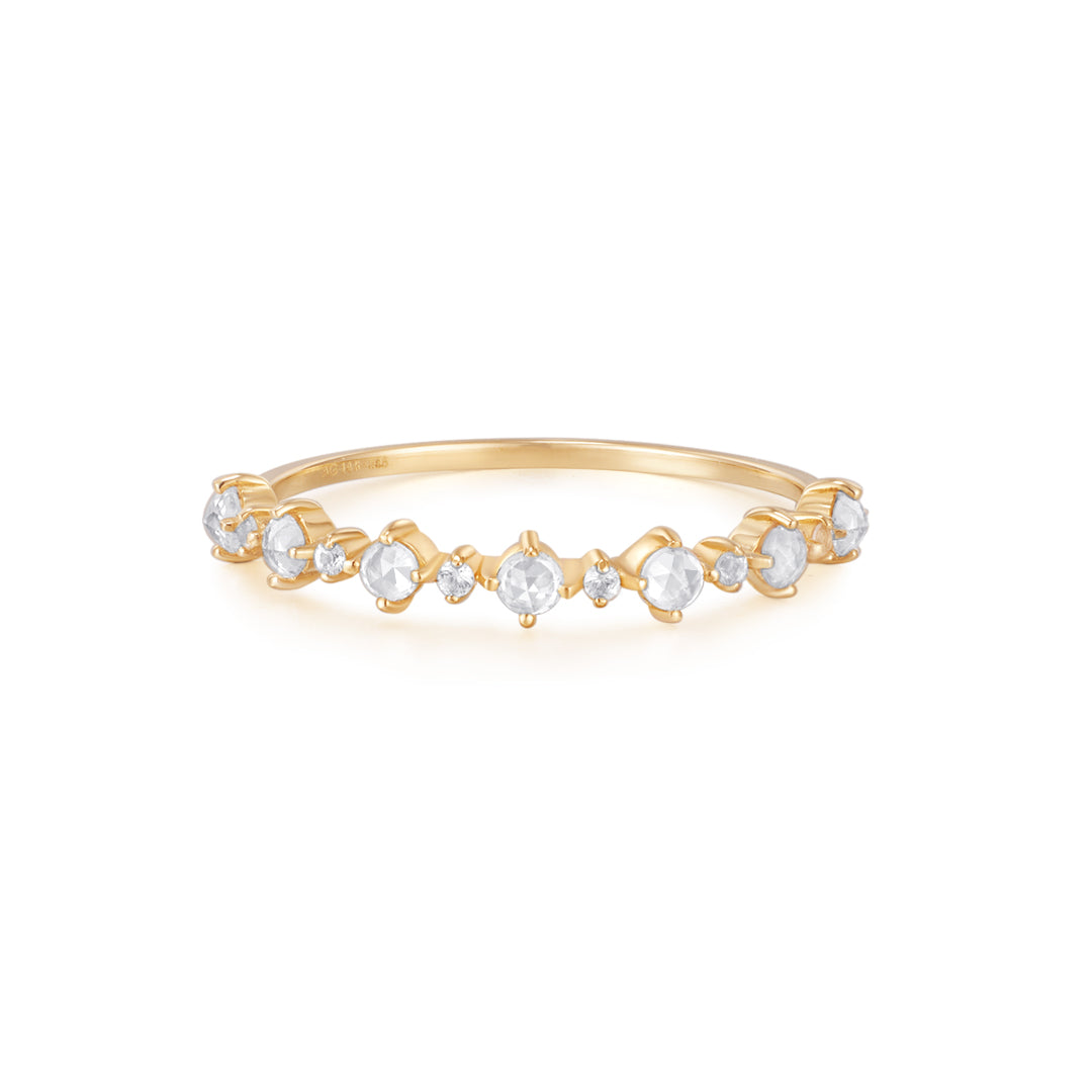 MARGARET | Rose Cut White Sapphire Band Ring Rings AURELIE GI Yellow Gold #5 