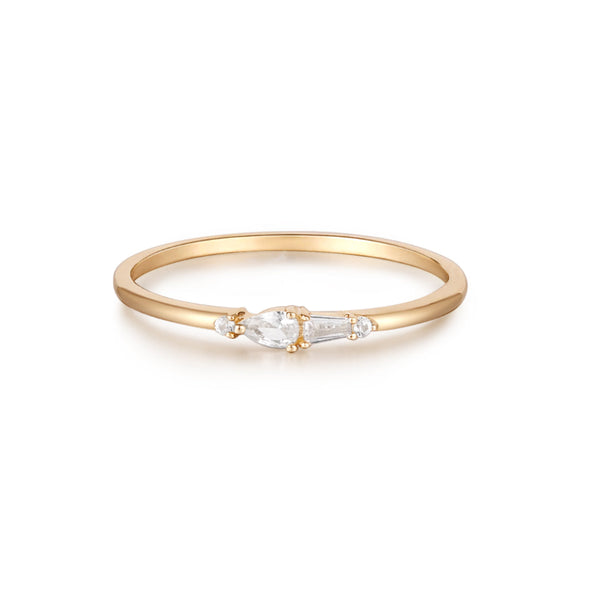 White sapphire baguette on sale ring