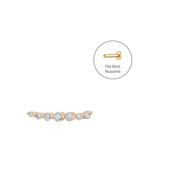 MONICA | Diamond Bar Threadless Flatback Earring