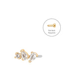 CAMI | Pear and Round White Sapphire Threadless Flatback Earring