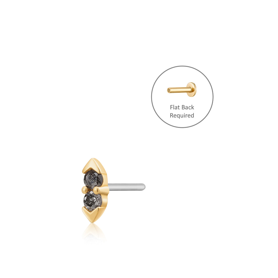 DELPHI | Grey Diamond Threadless Flatback Earring