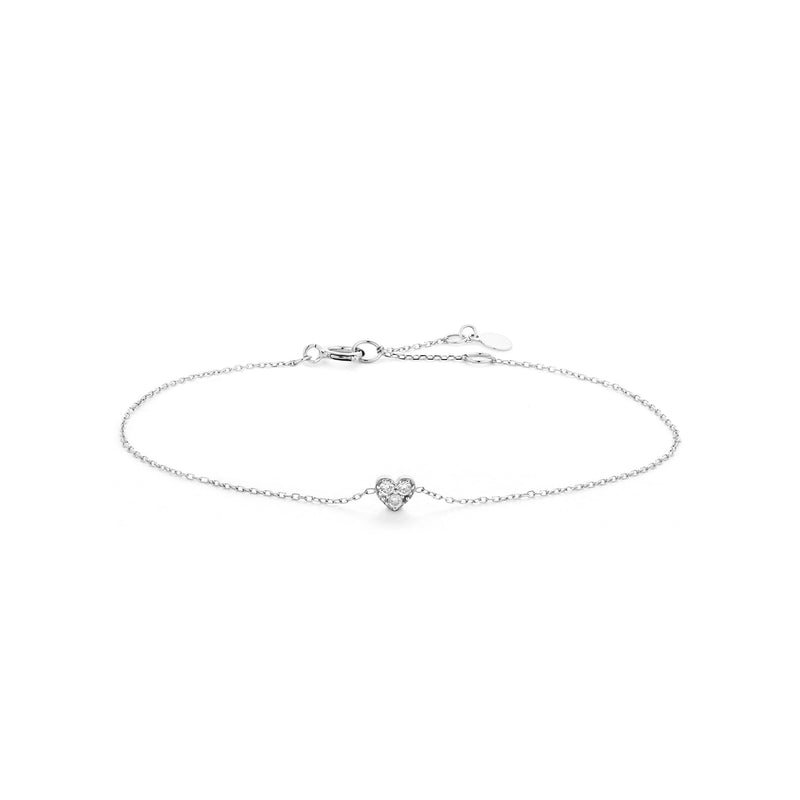 SOPHIE | Diamond Heart Bracelet Bracelets AURELIE GI White Gold 