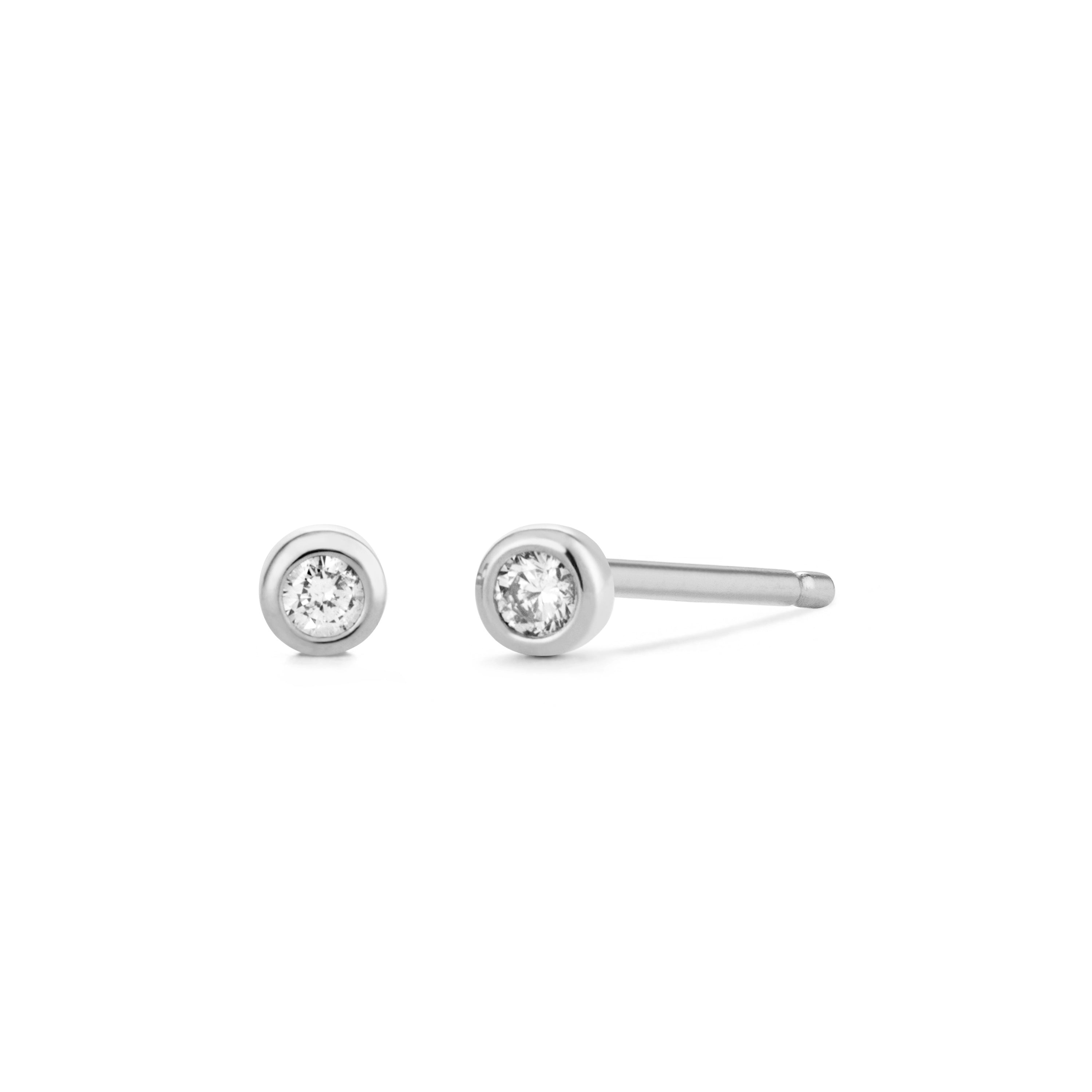 GERI | Bezel Diamond Studs Studs AURELIE GI White Gold 