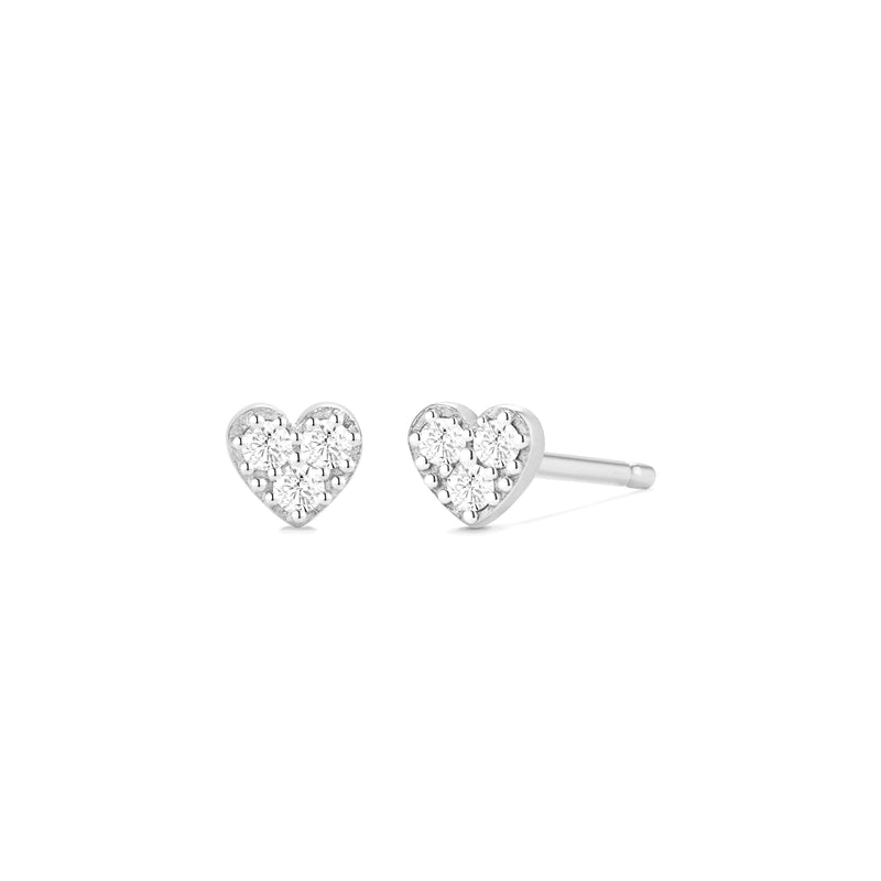 SOPHIE | Diamond Heart Studs Studs AURELIE GI White Gold 