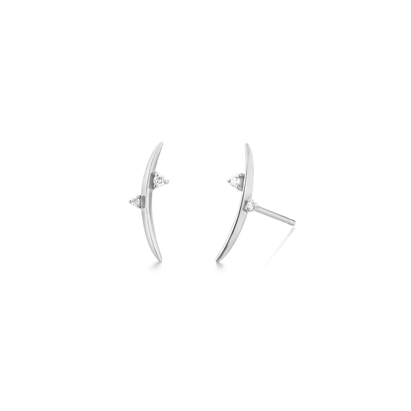 DORA | Diamond Arc Earrings Studs AURELIE GI White Gold 