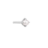 EVANGELINE | Single White Pearl Stud Earring Studs AURELIE GI White Gold 