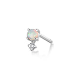 OCTOBER | Opal and White Sapphire Stud Earring