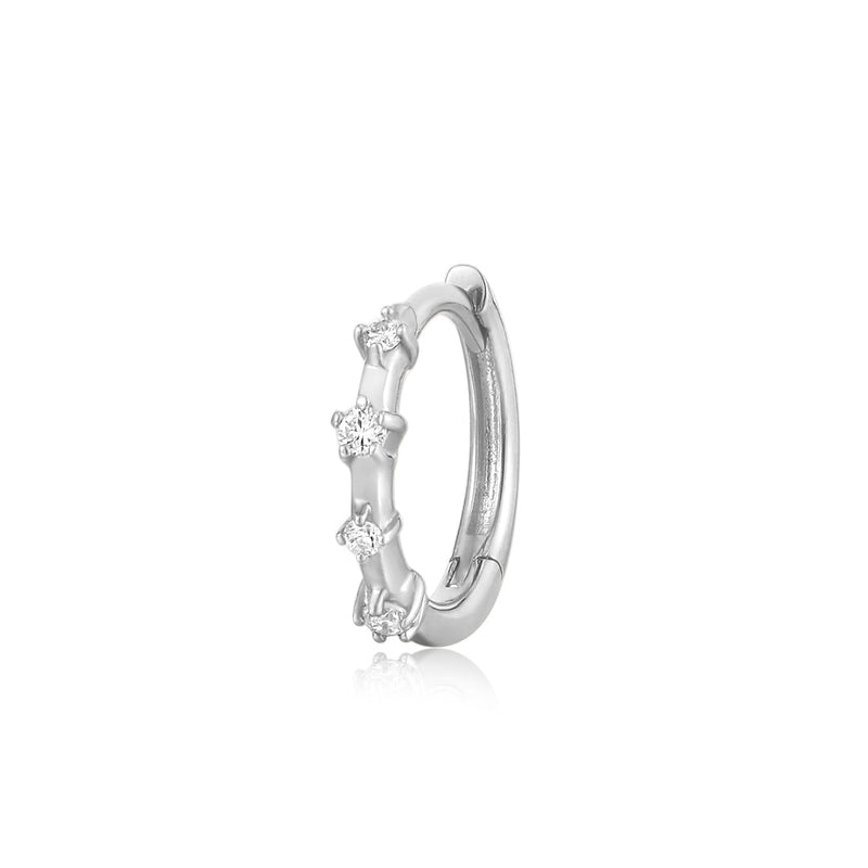 VELA | Diamond Huggie Hoop Earring Earrings AURELIE GI White Gold Single 