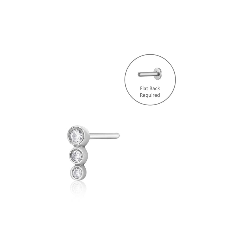 BEY | Graduated Bezel Diamond Threadless Flatback Earring
