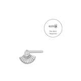 KATE | Single Diamond Fan Threadless Flatback Earring