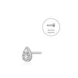 ROSA | Diamond Pave Teardrop Threadless Flatback Earring