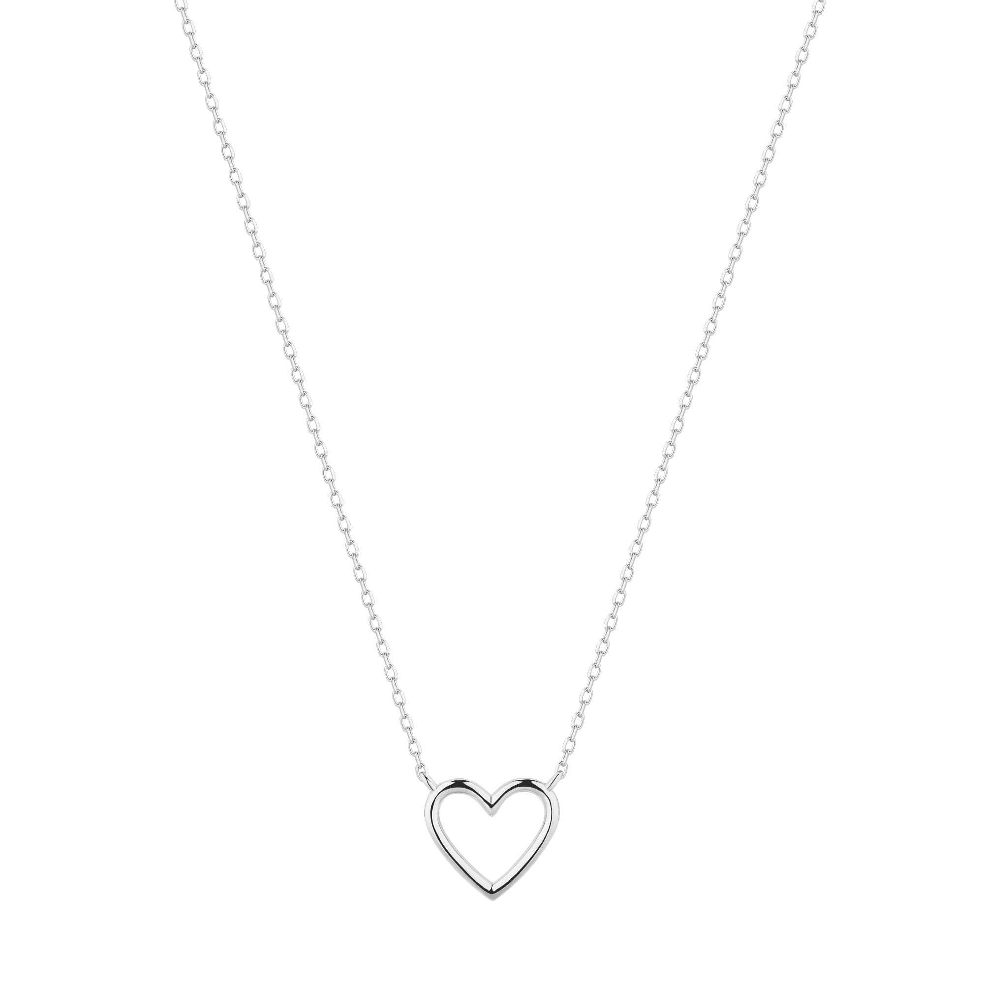 JANE | Open Heart Necklace Necklaces AURELIE GI White Gold 